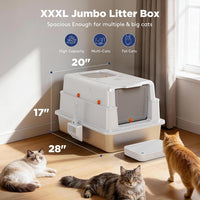 FURTIME Stainless Steel Litter Box with Lid - XXX-Large / Silver - image 2