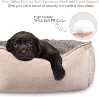 JOEJOY Rectangle Dog Bed for Large Medium Small Dogs - Beige / L(30"x 24"x 9") - image 2