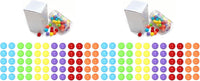 Witlans 60 Chinese checker marbles in six solid colors, 14mm acrylic, in a plastic jar