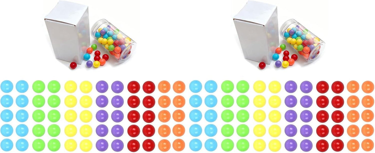 Witlans 60 Chinese checker marbles in six solid colors, 14mm acrylic, in a plastic jar