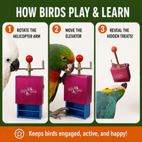 Bird Toys for Large Birds Stainless Steel Bird Toy with Traveling - Ele-Waiter - image 4