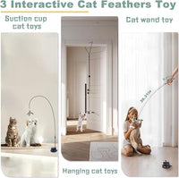 7-in-1 Interactive Cat Toys for Indoor Cats with Washable Adhesive Suction Cup, Hanging Cat Toys, Silvervine Stick and Sisal Chew Rope Catnip Teething Toy for Bored Kitten