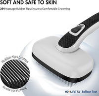 Dog Self Cleaning Slicker Brush for Shedding, Ideal for Short Long Haired Dogs, Including Cat. Removes Loose Fur, Undercoat, Mats, Tangled Hair. Suit for Large Medium Small Animal, Gray