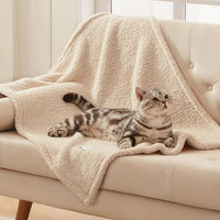 1 Pack 3 Calming Blankets Fluffy Premium Fleece Pet Blanket Soft Sherpa Throw for Dog Puppy Cat Beige Small (23" x16'')