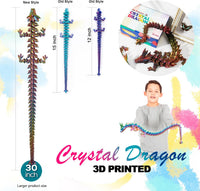 24" Large 3D Printed Dragon - Gold Red Blue / 30 inch - image 2