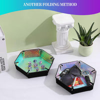 Grajar 2 Pcs Portable Folding Dice Rolling Tray Set for RPG DND Table - Holographic Dragon Skin - image 2