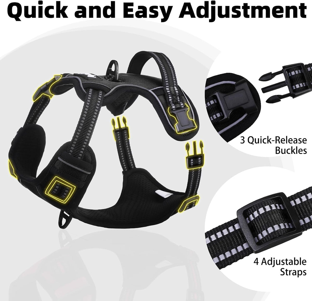 PUPTECK No Pull Halloween Dog Harness for Large - Black / Small / Harness Only - image 2