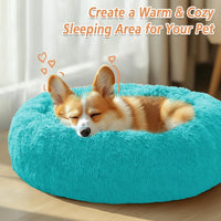 JOLLYVOGUE Small Dog Bed, Calming Dog Beds for Small Dogs & Indoor Cats - 20 Inches Donut Washable - Aqua Blue / 31.0"L x 31.0"W x 8.0"Th - image 4