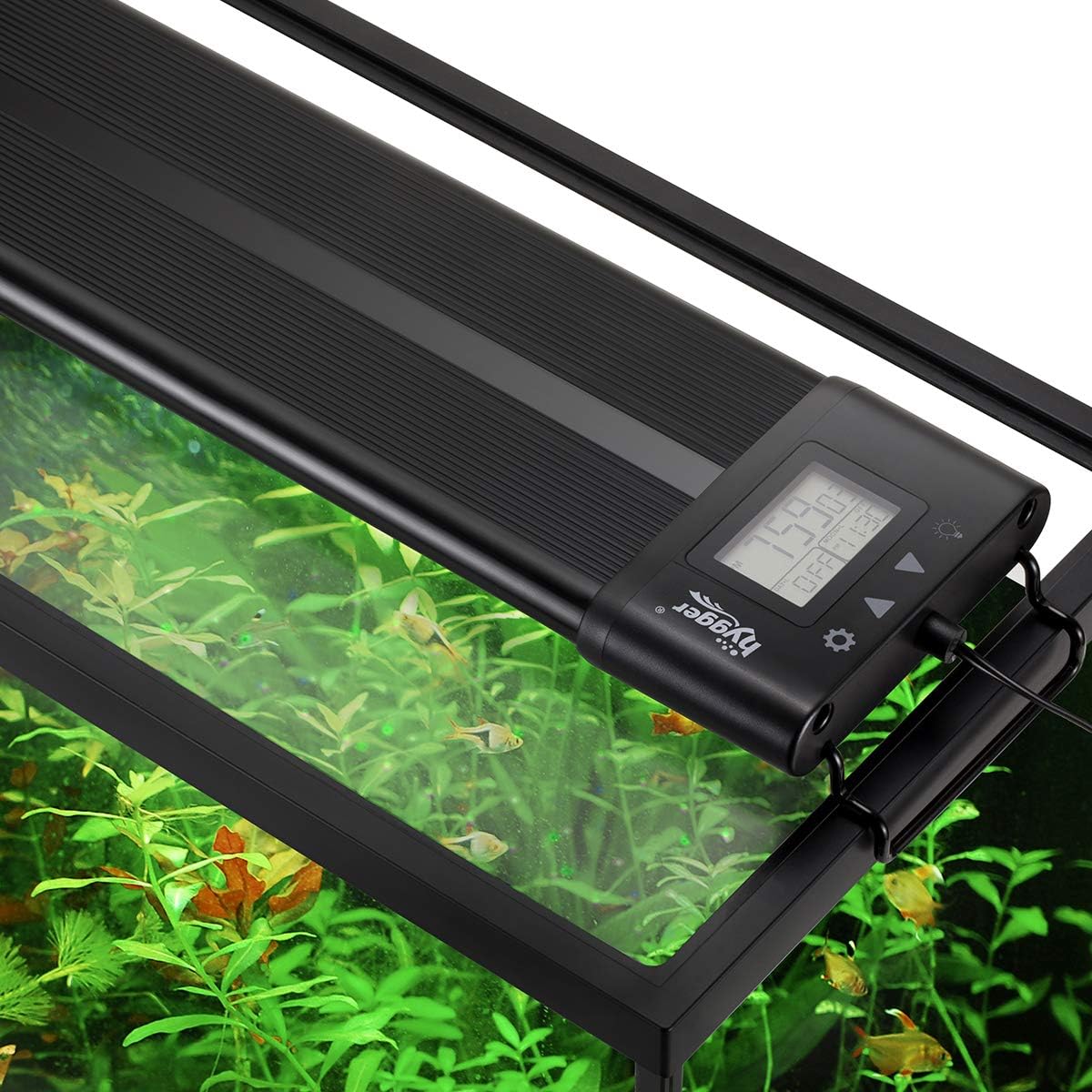 hygger Auto On Off LED Aquarium Light 48-55 Inches Dimmable 7 Colors - 18"-24"
