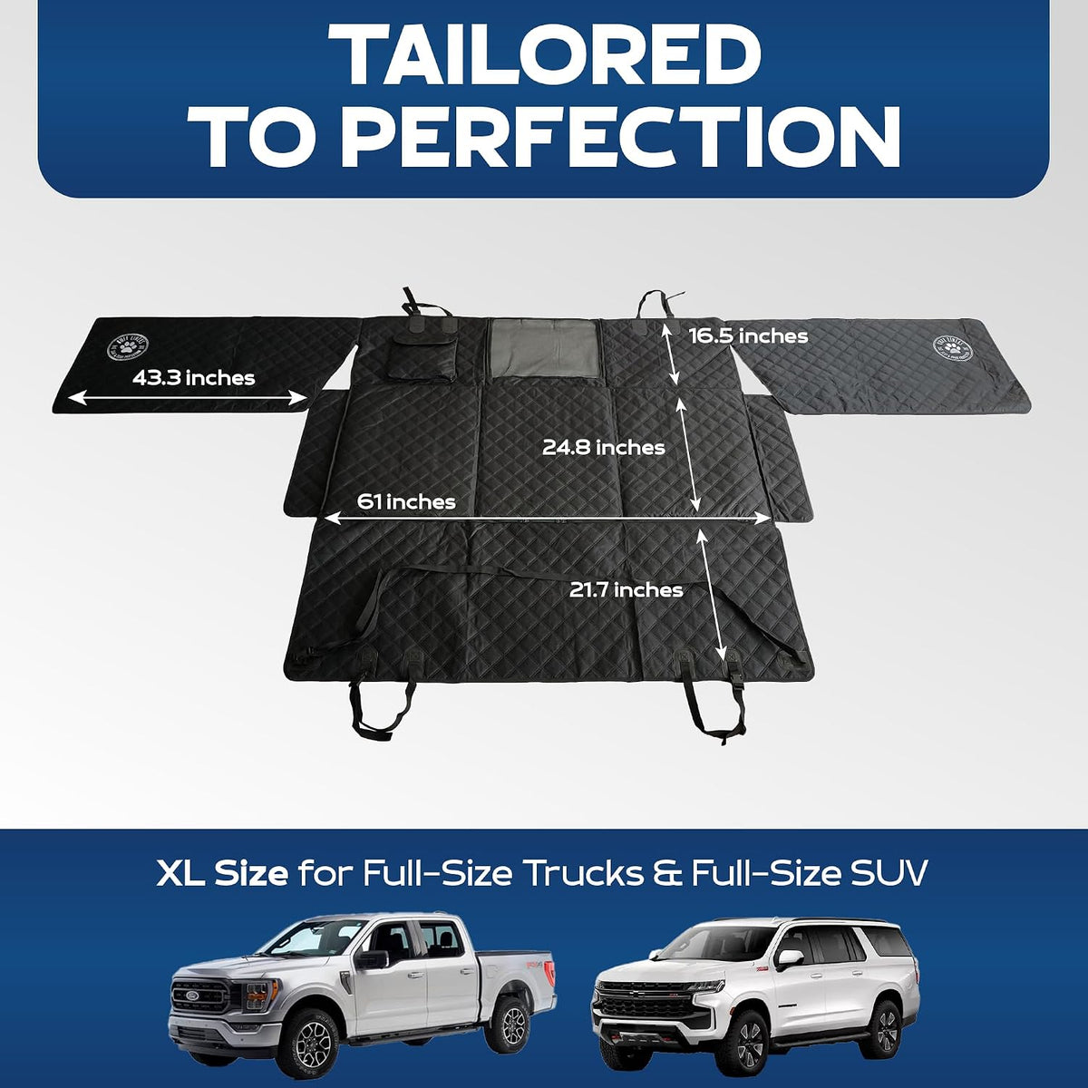 Back Seat Extender for Dogs, As Seen on Shark Tank - Black / XL - Full-Size Trucks - image 3