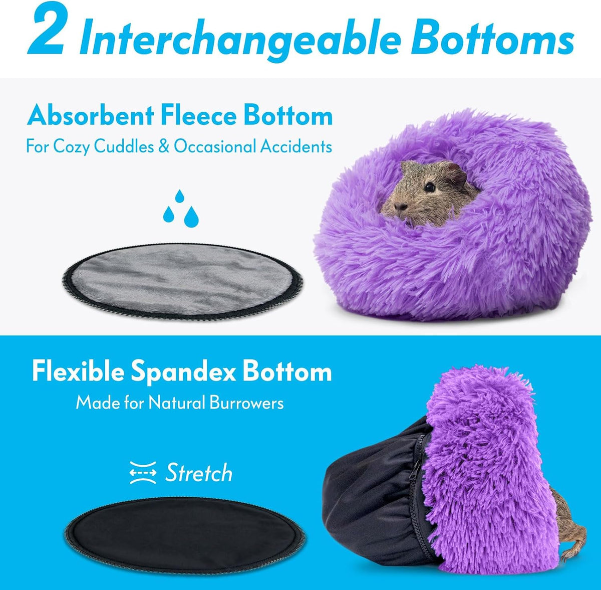 Paw Inspired Furr-O Burrowing Pet Bed Enrichment, Removable Base - Purple - image 3