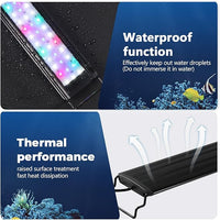 Tatub 16W LED Aquarium Light for 24"-30" Fish Tank, Full Spectrum Fish Tank Light with White Blue Red Green LEDs, 10 Levels of Brightness，Timer Auto On/Off