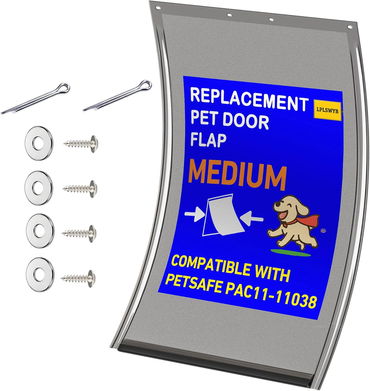 2PC Replacement Flap PAC11-11039 with Screws & Washers for PetSafe - Without Bracket-smoky Translucent / Medium PAC11-11038 / 1