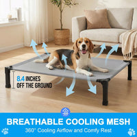 Elevated Dog Bed Raised Cooling Dog Cot for Large Dogs - Grey / 42.0"L x 30.1"W x 8.4"H - image 2