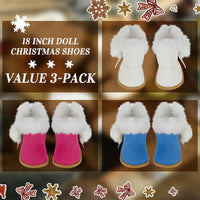 Bencailor 18 inch doll boots, 3 pairs of winter snow boots in white, black and brown - view 12