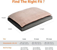 Amazon Basics Dog Bed with Cooling Gel Memory Foam, Pressure-Relief Support for Dogs up to 50lbs, Non-Slip Bottom, Machine Washable Cover, Large Sized (36" x 27"), Grey