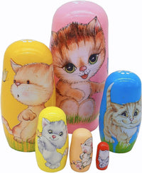 Konrisa set of six hand painted wooden unicorn nesting dolls - view 3