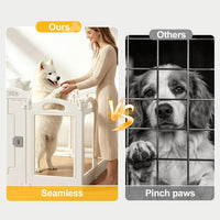 Foldable Clear Acrylic Dog Playpen with Door - White / 20 panels + 1 door / 23.6 inches - image 4