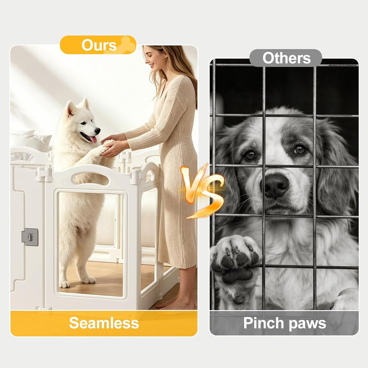 Foldable Clear Acrylic Dog Playpen with Door - White / 20 panels + 1 door / 23.6 inches - image 4