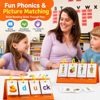 Alened phonics flash cards with CVC word builder panel, rings and picture cards - view 10