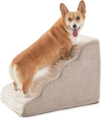 Dog Stairs for Small Dogs 15.7'' H, 3-Step High Density Foam – Essentials for Dogs - Beige / 4 / Standard 4 Step-18.0"H