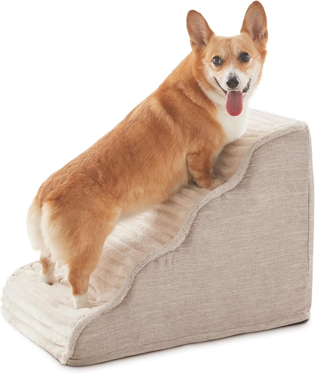 Dog Stairs for Small Dogs 15.7'' H, 3-Step High Density Foam – Essentials for Dogs - Beige / 4 / Standard 4 Step-18.0"H