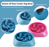 YINEYA Slow Feeder Dog Bowl for Medium Dogs - Medium / A - DarkBlue & RoseRed - image 4