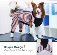 Kuoser Dog Recovery Suit for Back Legs,Soft Dog Surgery Suit with Sleeves to Stop Licking,Dogs Recovery Sleeve Elbow Protector Pet Surgical Onesie for Abdominal Wounds Dogs Cone Alternative,Pink M