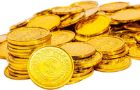 Liatunou 100 piece plastic gold coins, 1.5 inch pirate treasure