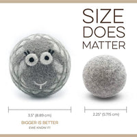 Fluff Ewes Wool Dryer Balls 3 Pack Premium New Zealand Wool Laundry Balls for Dryer, No Static Dryer Balls Laundry Reusable Cute - XL Wool Dryer Balls Cute, Baby Dryer Balls for Dryers - Lights