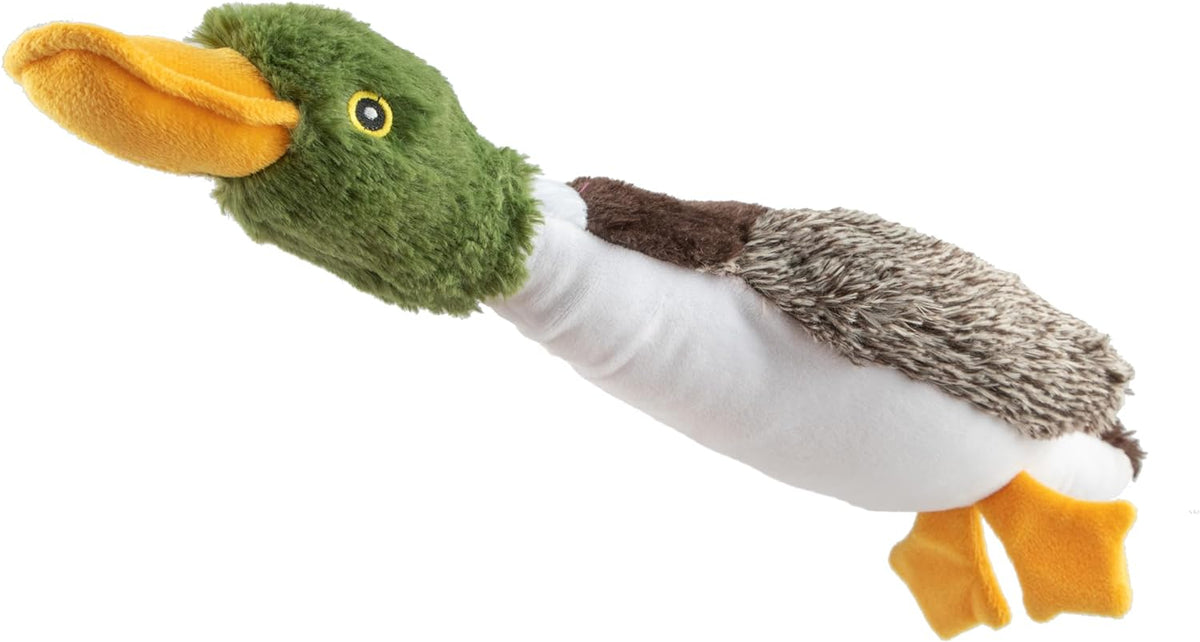 Best Pet Supplies Bunny Buddy Squeaky Plush Dog Toy, Beige - Mallard Duck (Brown) / Small