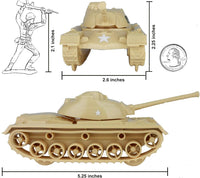TimMee Toy Tanks for Plastic Army Men, OD Green WW2 3pc - Tan - image 2