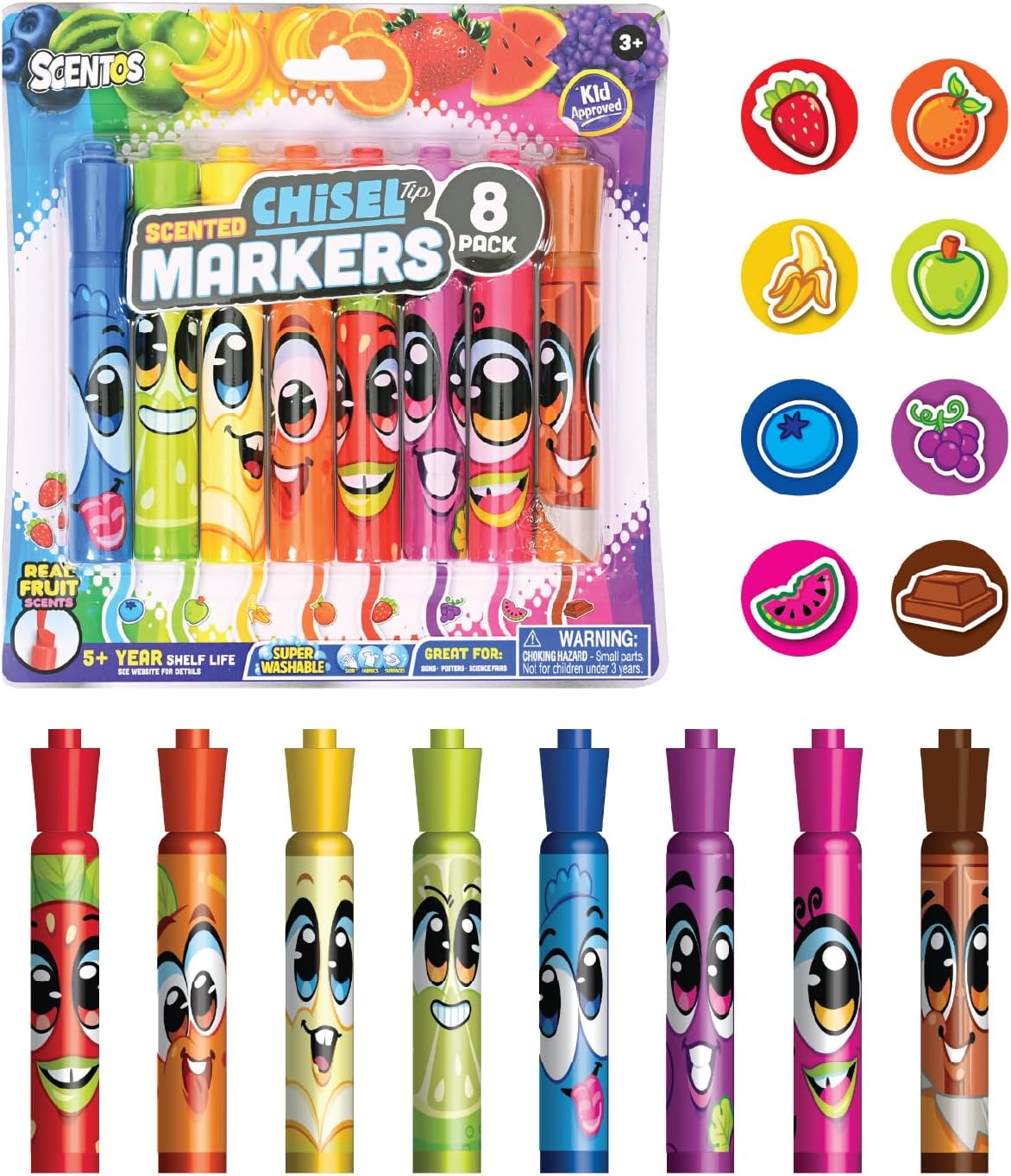 Scentos 12 pack scented chisel tip markers in assorted colors - view 3