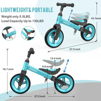 Bobike Toddler Balance Bike Toys for 1 to 4 Year Old Girls Boys - Blue - image 4