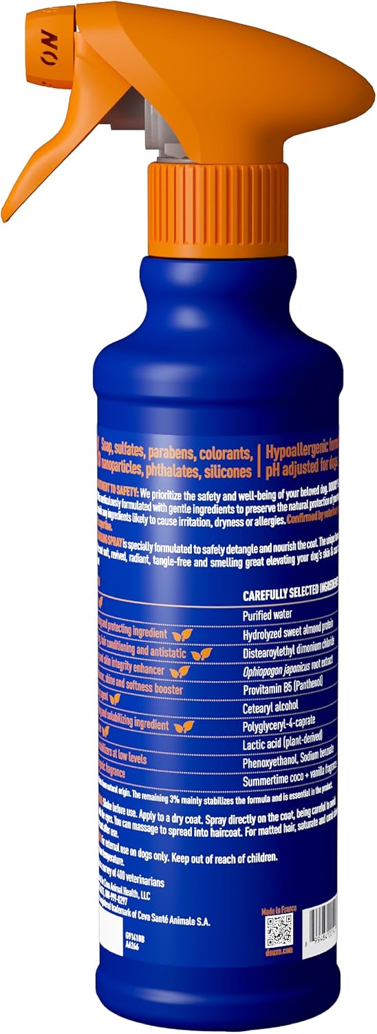 Douxo SPA dog detangler spray 10 fl oz bottle - view 2