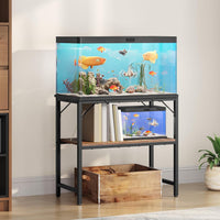MAHANCRIS 20 Gallon Fish Tank Stand - Rustic Brown / 30 Gallon