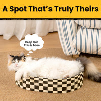 Conlun Oval Cat Scratcher Bed - Checkerboard / Large (19.7"L x 13.8"W x 3.5"Th) - image 3