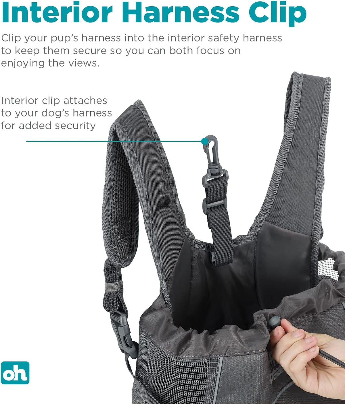Outward Hound PupPak Dog Front Carrier, 12.5" x 9" x 14" - Grey / 12.5"L x 9.0"W x 14.0"H - image 4