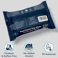 NOVEHA Dog Wipes - Odor Eliminating and Cleaning Grooming Wipes for Dog's Paws, Body, and Butt - Perfect for Puppy and Adult Dogs - Plant-Based, Safe, Convenient & Large Unscented Wipes (120 Counts)