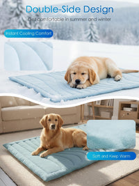 BECEMURU Dog Crate Pad, Cooling Mat for Dogs & Cats - Blue Rectangle / M: 36" L x 24" W x 0.8" TH - image 4