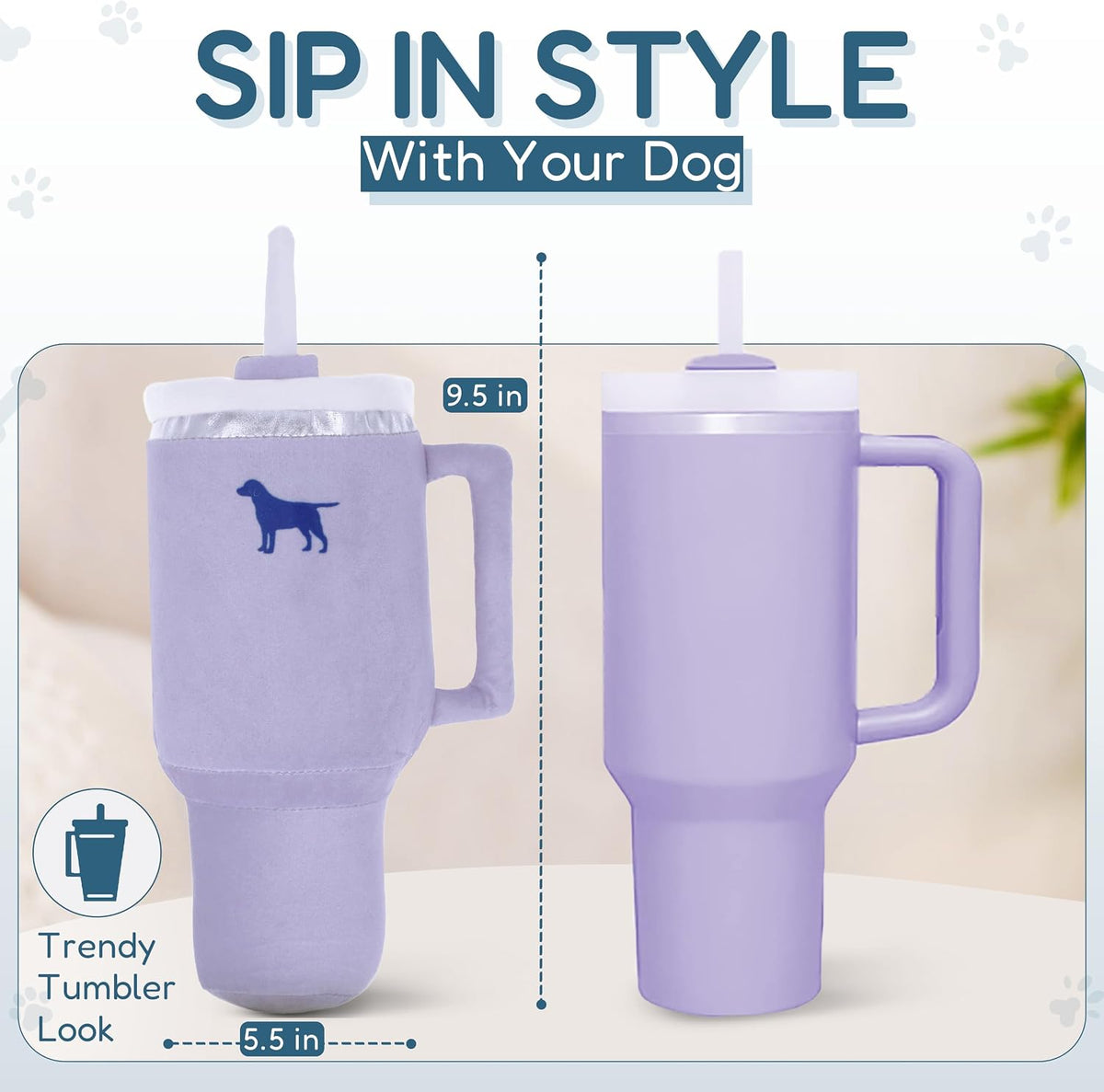 PUPROAR Pup Cup Dog Toy, Cute Birthday Gift for Girl Dogs - Lavender Purple - image 2