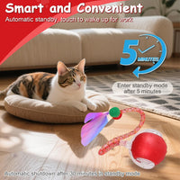 Interactive Cat Toys Smart Ball for Cats & Dogs! Now with 2 Rapid - Red1 - image 4