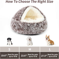 Hooded Donut Dog Bed – Essentials for Dogs - Gradual brown / Medium 23.6'' - image 2