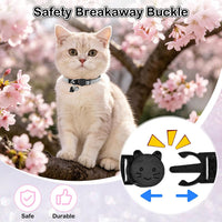 Rhinestone Cat Collar Breakaway, Bling Sparkly Diamond - Black / 8"-12" Cats / Mini Dogs - image 3