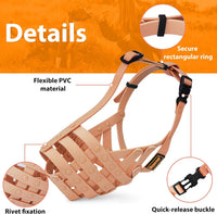 Pitbull Dog Muzzle for Large Medium Dogs Prevent Biting Scavenging – Essentials for Dogs - Apricot / L [Snout Cir: 11.5"-13"] - image 2