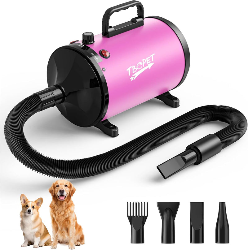 Dog Dryer High Velocity Dog Hair Dryer 5.2HP/3800W - Pink