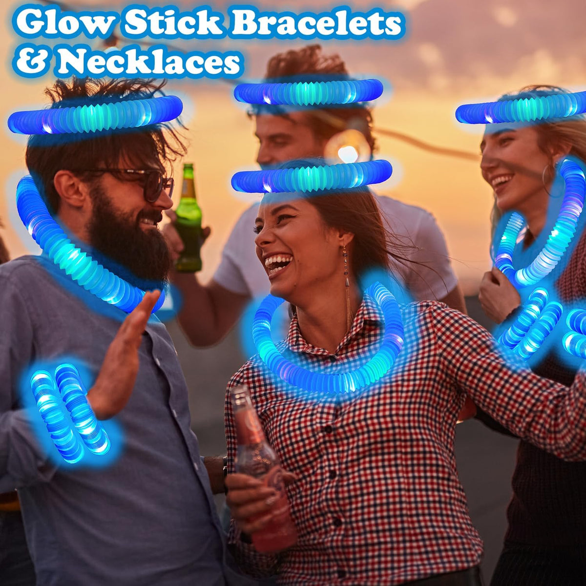 Kannove purple light up glow stick pop tubes, 12 pack - view 11
