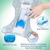 Pet Soft Dog Diapers Female, Disposable Female Dog Diaper - Green Flower / XX-Small(12Pcs) - image 3