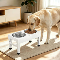 Elevated Dog Bowls Stand Large Breed - White - image 2