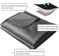 Ameritex Pet Bed Blanket Reversible 100% Waterproof Velvet Super Soft - 52x82 Inches / Light Grey+grey - image 3